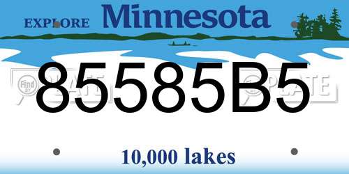 85585B5 Minnesota License Plate
