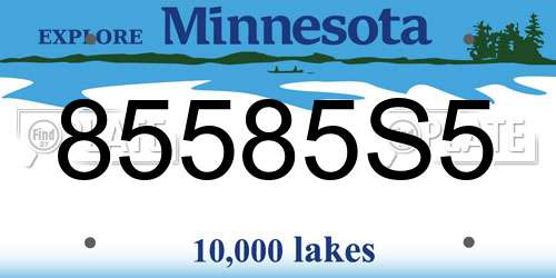 85585S5 Minnesota License Plate