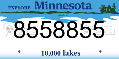 8558855 Minnesota License Plate