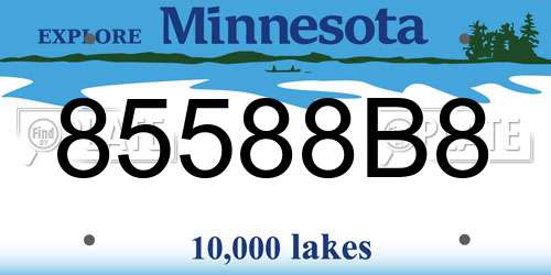 85588B8 Minnesota License Plate