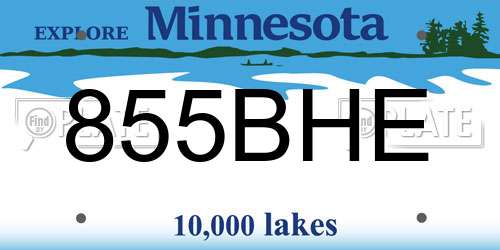 855BHE Minnesota License Plate