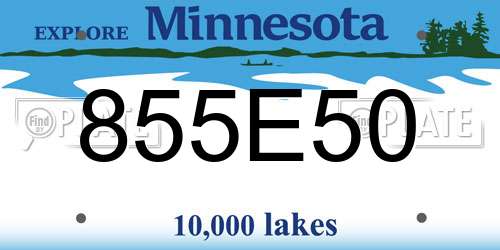 855E50 Minnesota License Plate