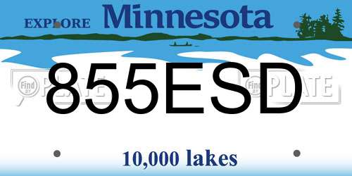 855ESD Minnesota License Plate