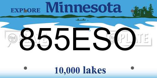 855ESO Minnesota License Plate