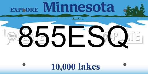 855ESQ Minnesota License Plate