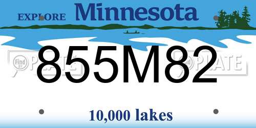 855M82 Minnesota License Plate