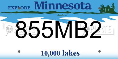 855MB2 Minnesota License Plate