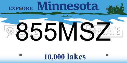 855MSZ Minnesota License Plate