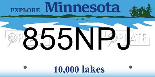 855NPJ Minnesota License Plate