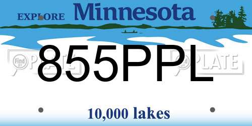 855PPL Minnesota License Plate