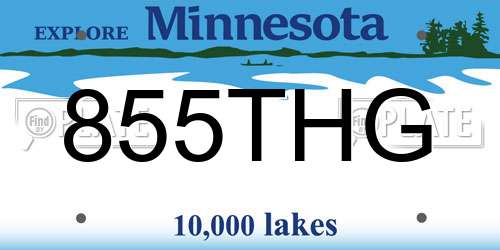 855THG Minnesota License Plate