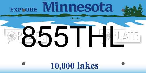855THL Minnesota License Plate