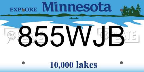 855WJB Minnesota License Plate