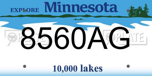 8560AG Minnesota License Plate