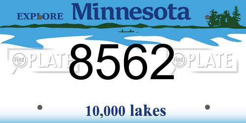 8562 Minnesota License Plate