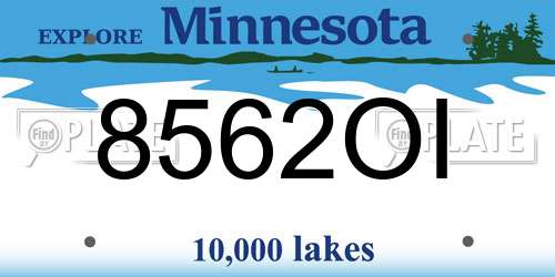 8562OI Minnesota License Plate