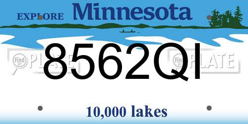 8562QI Minnesota License Plate
