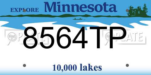 8564TP Minnesota License Plate