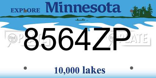 8564ZP Minnesota License Plate
