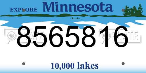 8565816 Minnesota License Plate