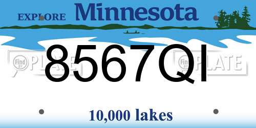 8567QI Minnesota License Plate