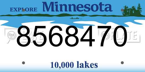 8568470 Minnesota License Plate