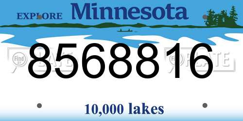 8568816 Minnesota License Plate