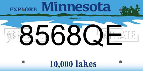 8568QE Minnesota License Plate