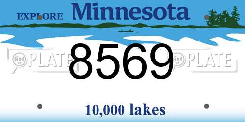 8569 Minnesota License Plate