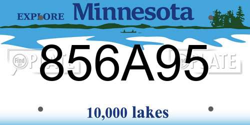 856A95 Minnesota License Plate