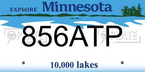 856ATP Minnesota License Plate
