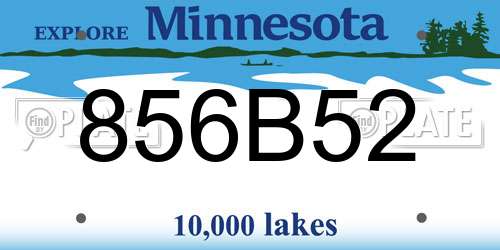 856B52 Minnesota License Plate
