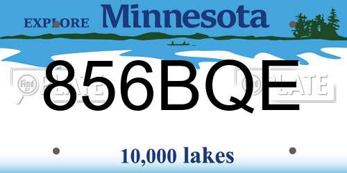 856BQE Minnesota License Plate