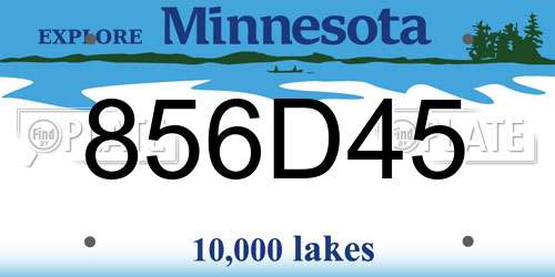 856D45 Minnesota License Plate