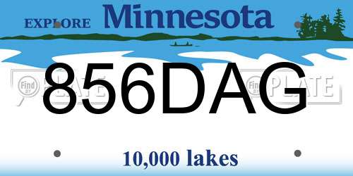856DAG Minnesota License Plate