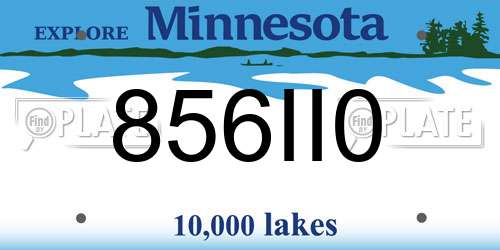 856II0 Minnesota License Plate