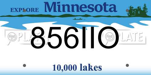 856IIO Minnesota License Plate