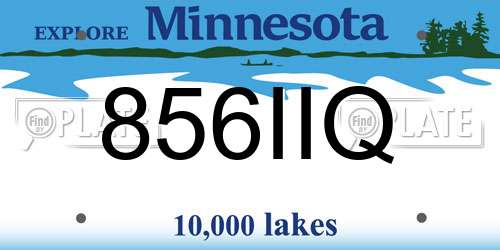 856IIQ Minnesota License Plate