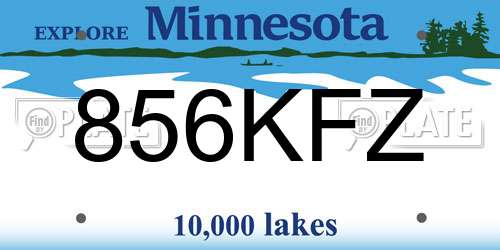 856KFZ Minnesota License Plate