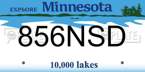 856NSD Minnesota License Plate