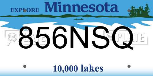 856NSQ Minnesota License Plate