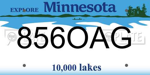 856OAG Minnesota License Plate