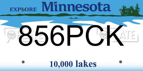 856PCK Minnesota License Plate