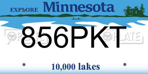 856PKT Minnesota License Plate