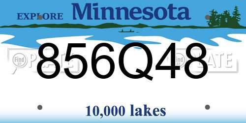 856Q48 Minnesota License Plate
