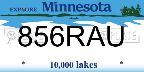 856RAU Minnesota License Plate