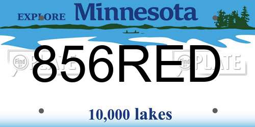 856RED Minnesota License Plate