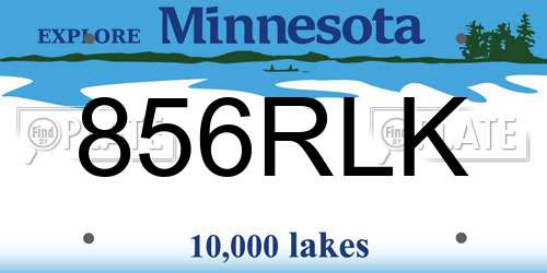 856RLK Minnesota License Plate