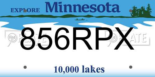 856RPX Minnesota License Plate