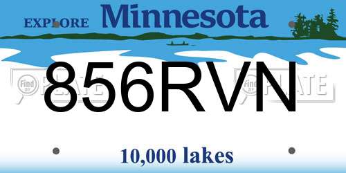 856RVN Minnesota License Plate